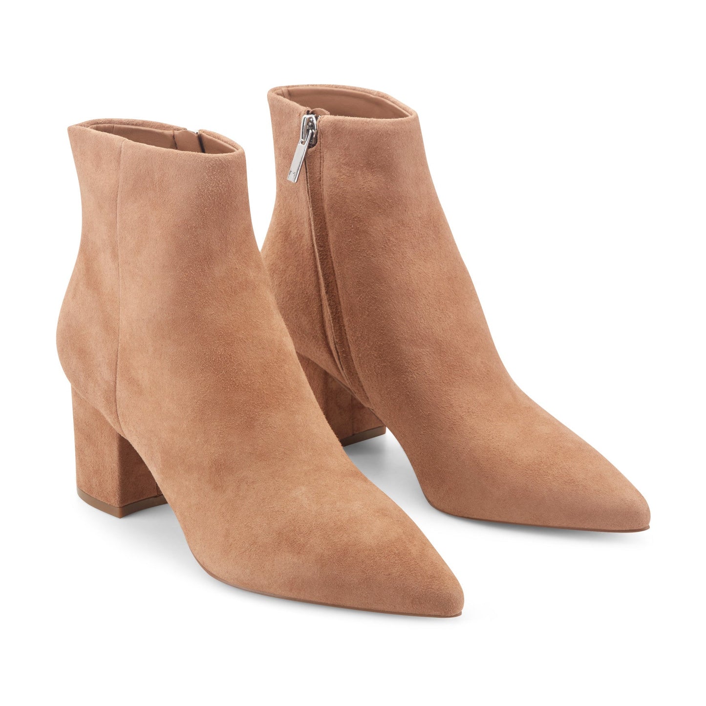 Marc Fisher Jarli Pointy Leather Ankle Bootie - Brown Suede