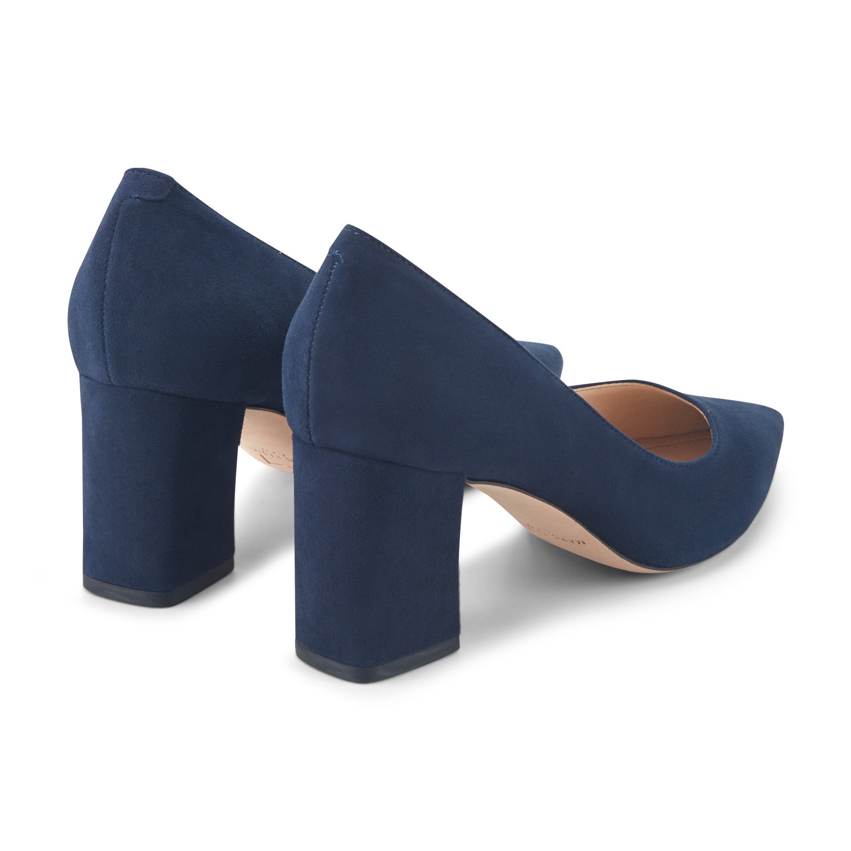 Marc Fisher Zala Block Heel Pointy Toe Pump - NAVY SUEDE
