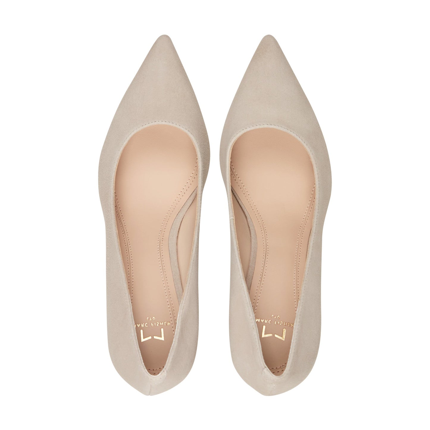 Marc Fisher Zala Block Heel Pointy Toe Pump - Natural Suede