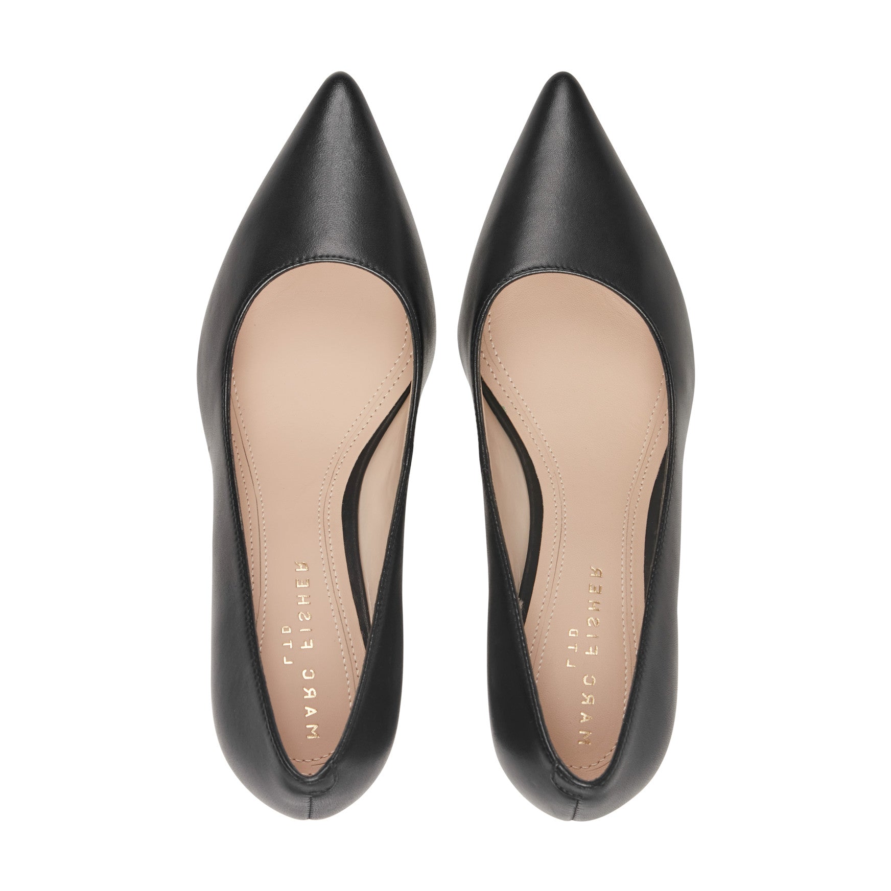 Marc Fisher Zala Block Heel Pointy Toe Pump - Black Leather