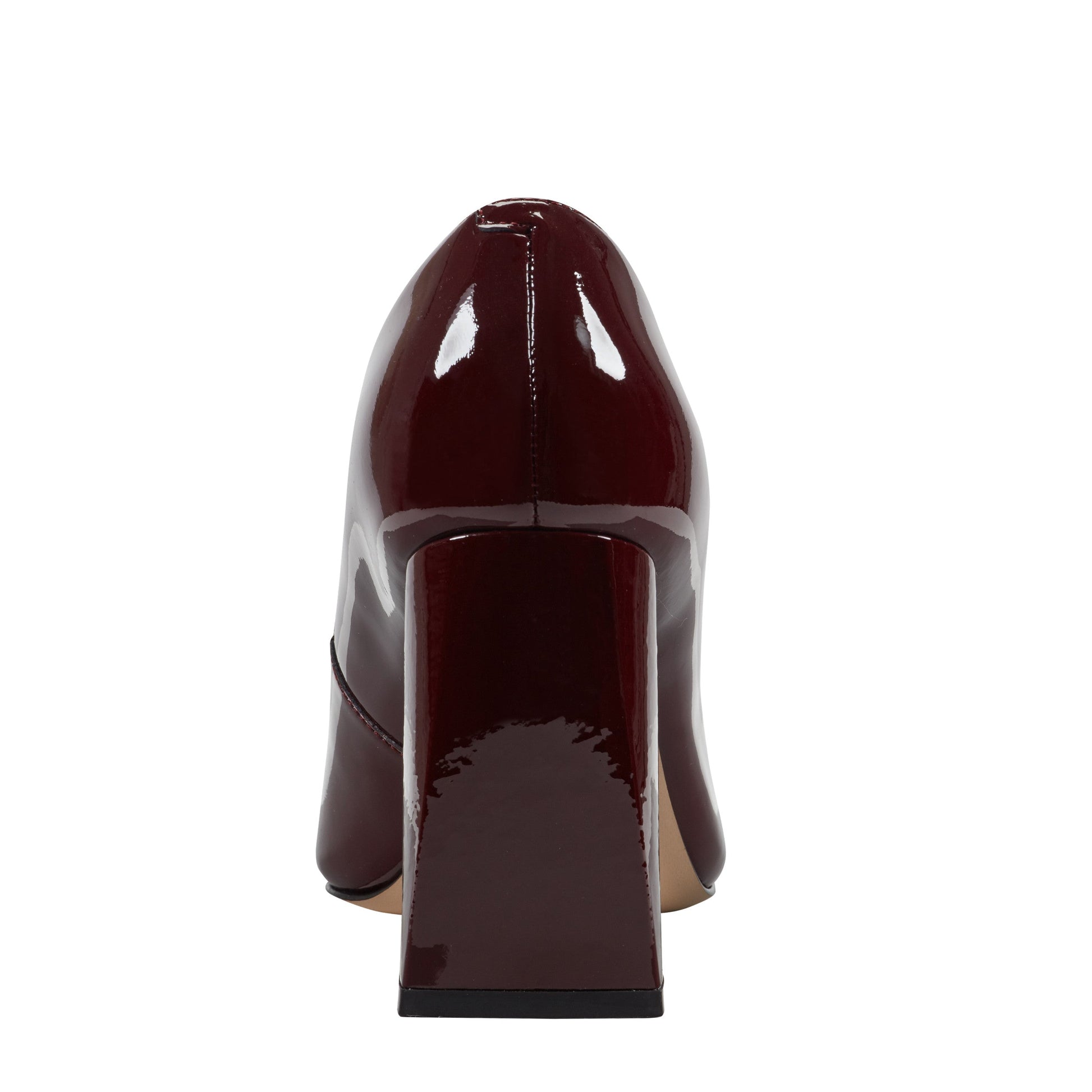 Marc Fisher Minny Leather Block Heel Pump - Merlot Patent Leather