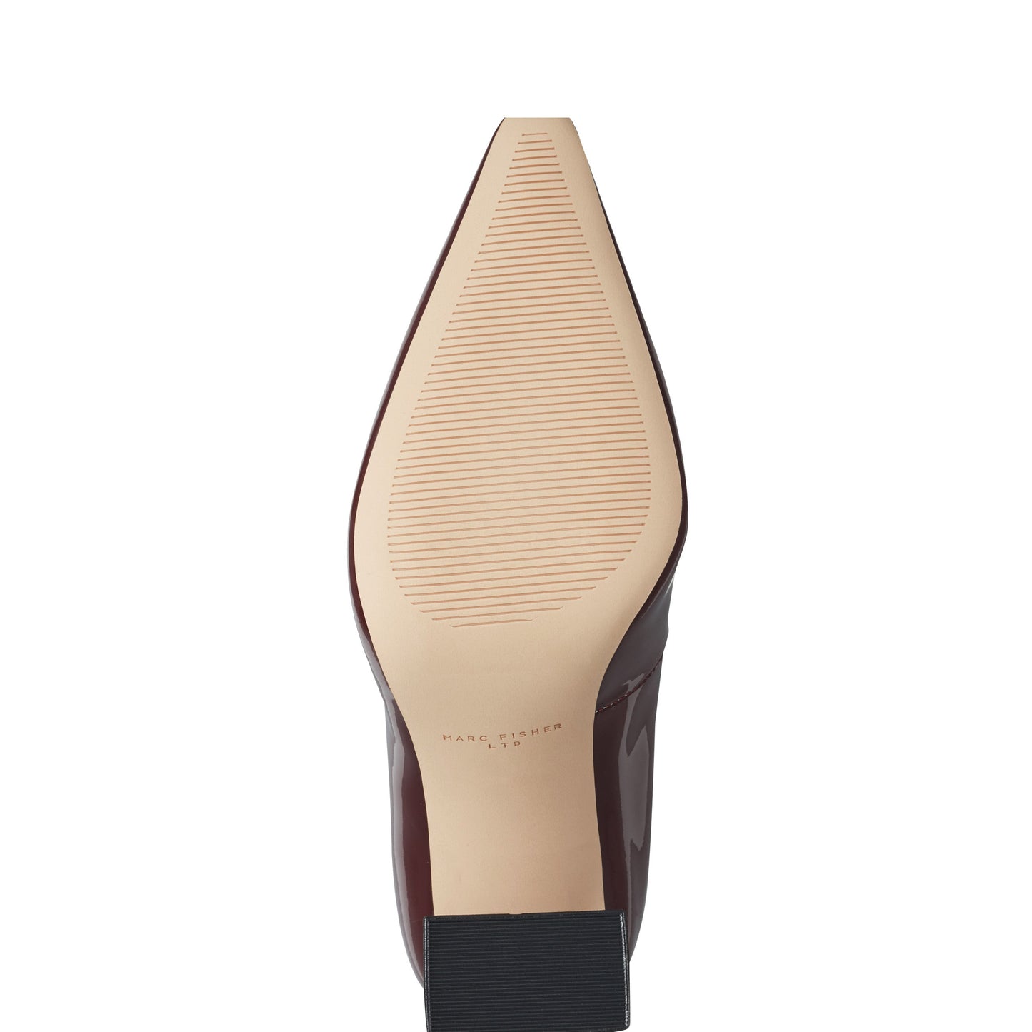 Marc Fisher Minny Leather Block Heel Pump - Merlot Patent Leather
