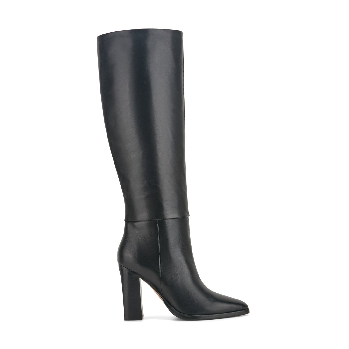 Marc Fisher Lannie Wide Calf Dress Leather Boot - Black Leather