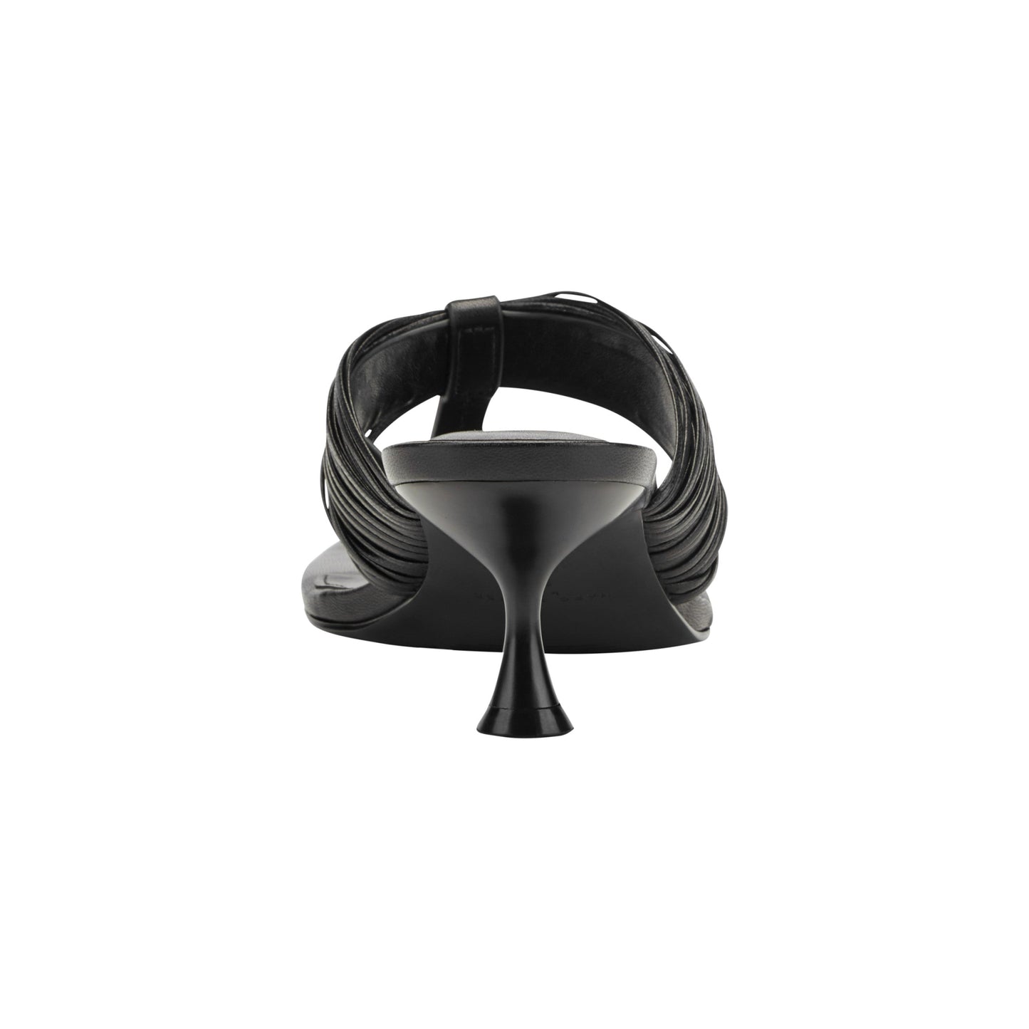 Marc Fisher Pamilla Leather Heeled Thong Sandal - Black Leather