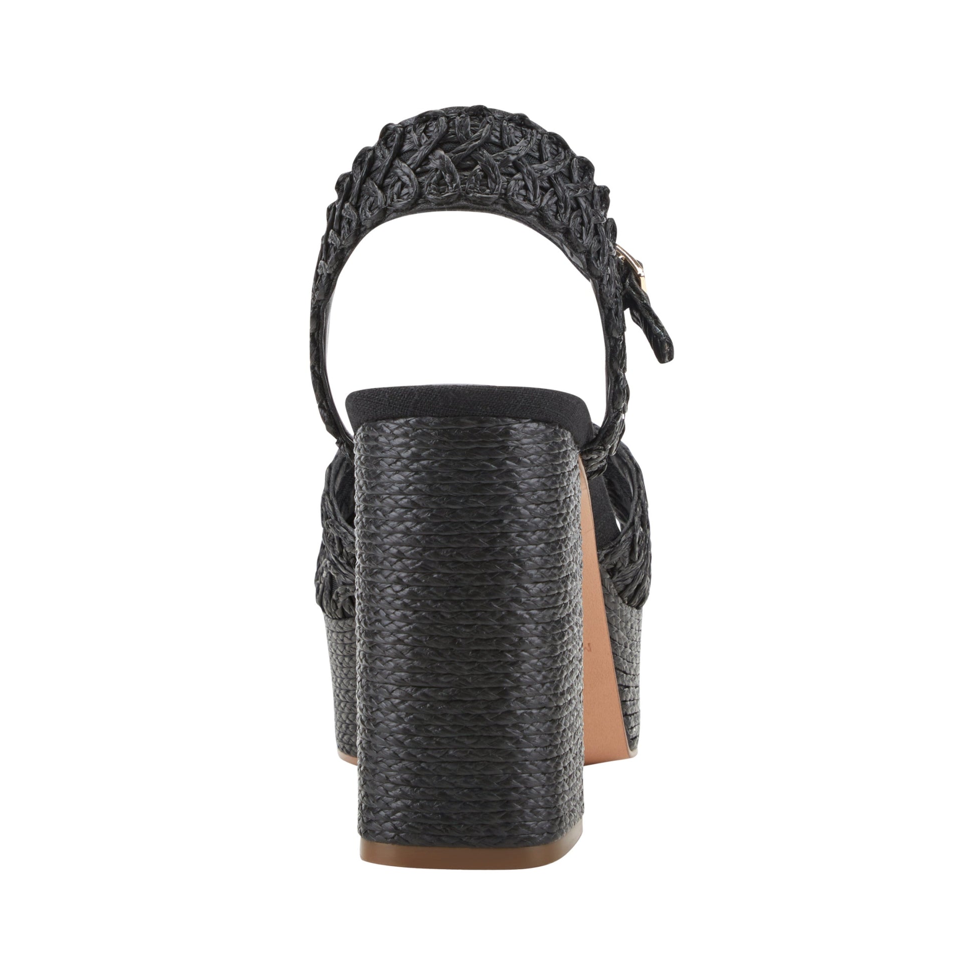 Marc Fisher Chayse Platform Sandal - Black Raffia