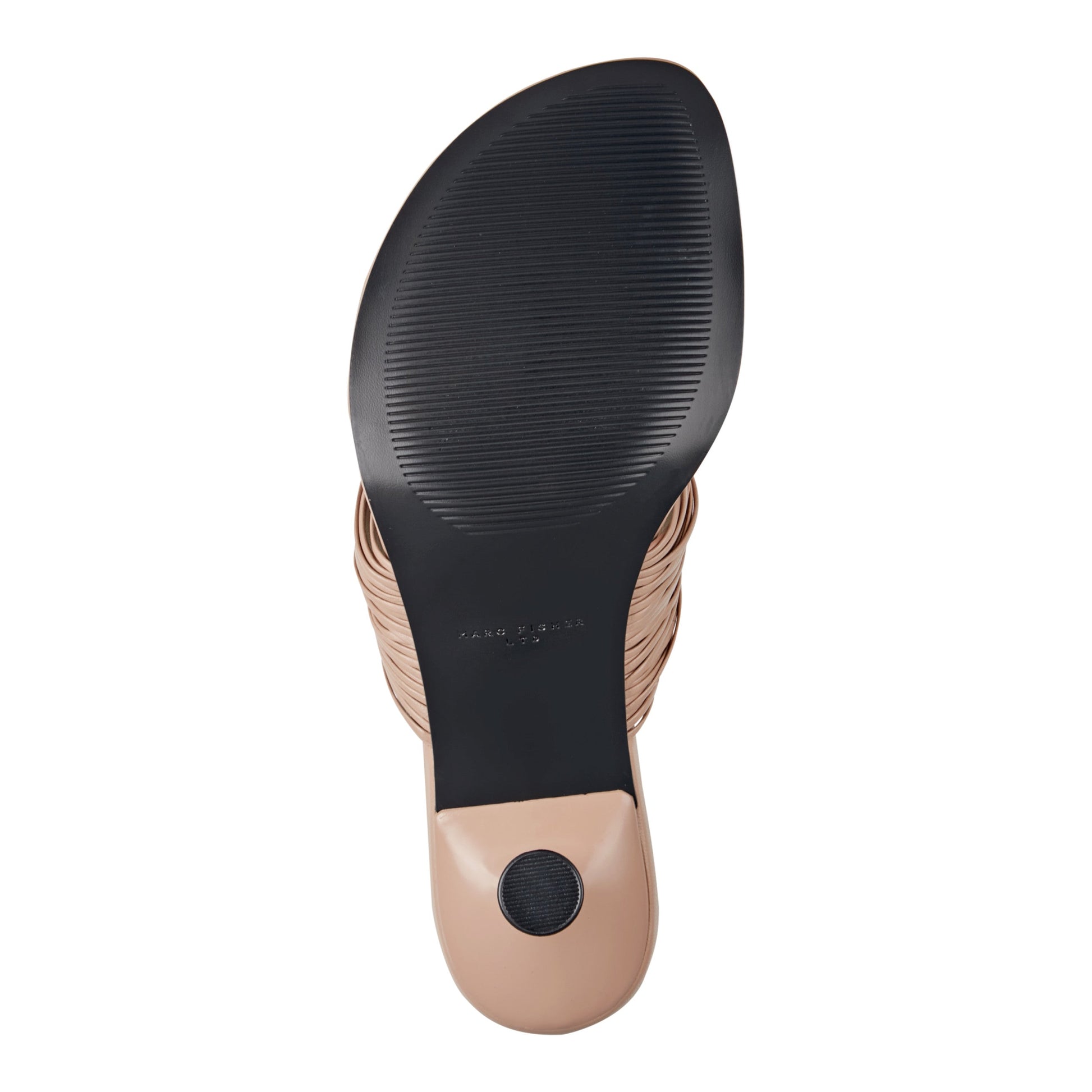 Marc Fisher Pamilla Leather Heeled Thong Sandal - Light Brown Leather