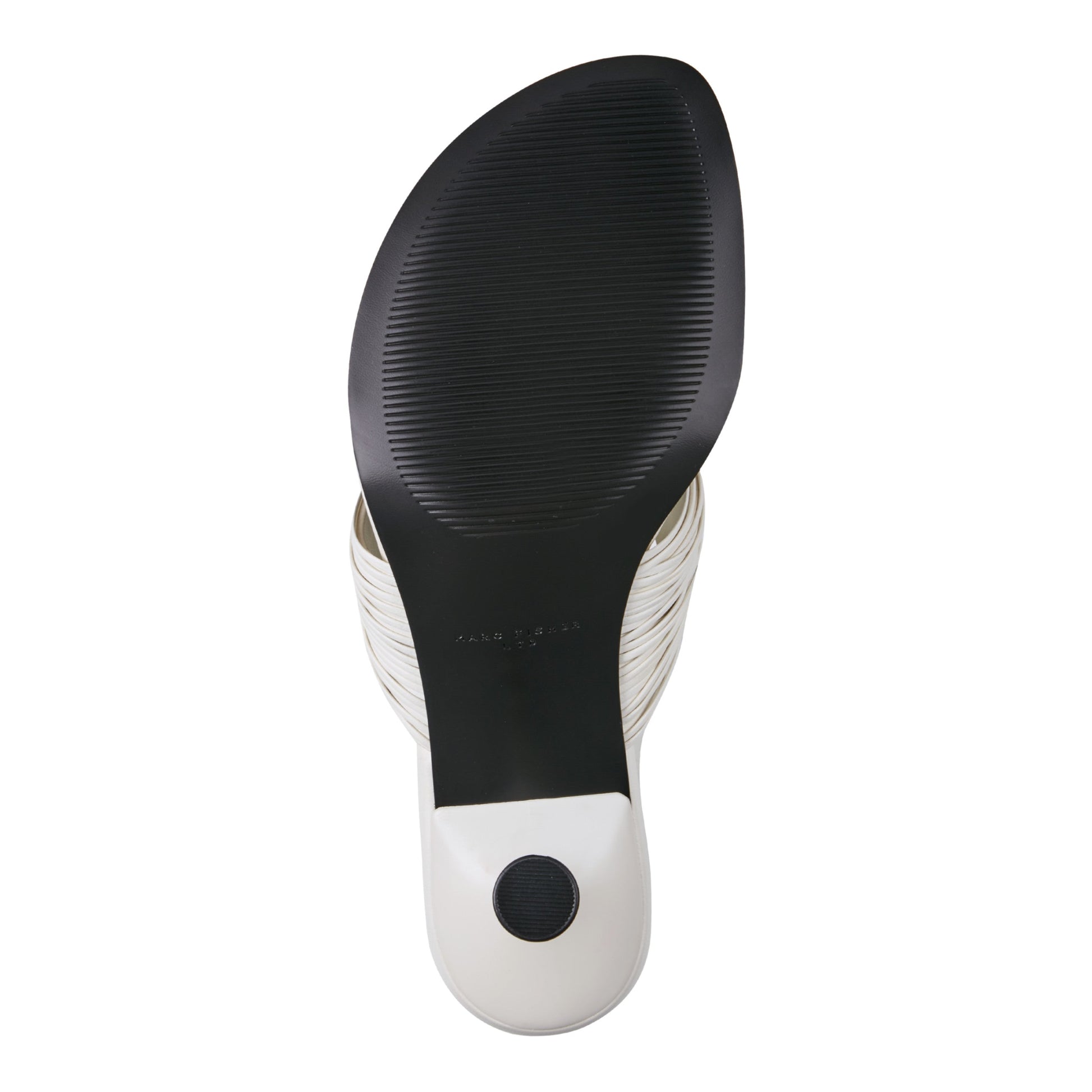 Marc Fisher Pamilla Leather Heeled Thong Sandal - Cream Leather