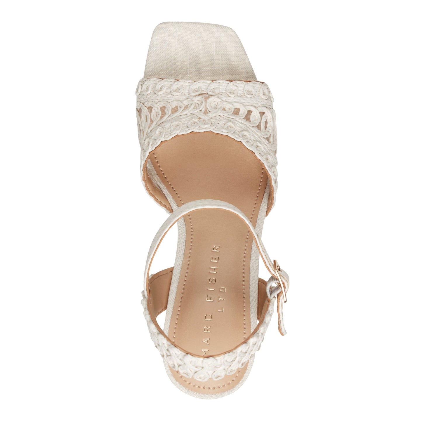 Marc Fisher Chayse Platform Sandal - White Raffia