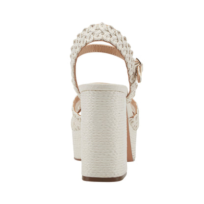 Marc Fisher Chayse Platform Sandal - White Raffia