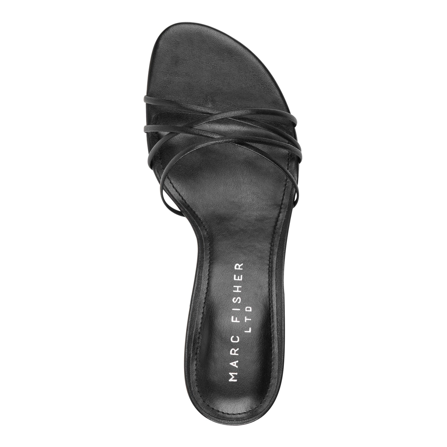 Marc Fisher Gineva Leather Ankle Wrap Sandal - Black Leather