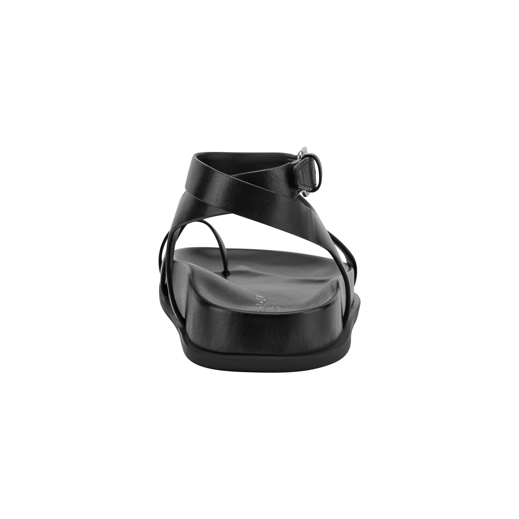 Marc Fisher Bevy Footbed Leather Sandal - Black