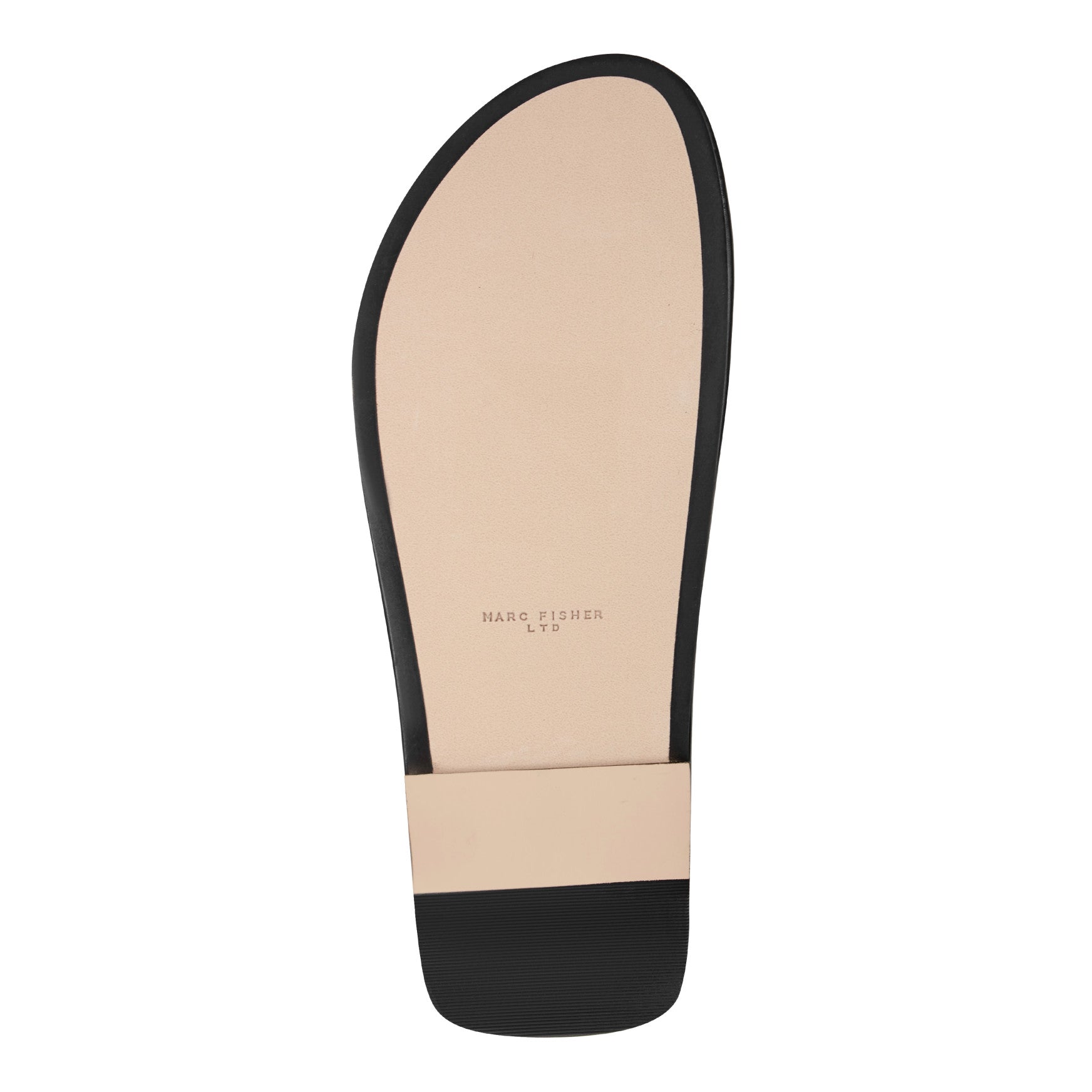 Marc Fisher Gynnie Flat Leather Sandal - Black Leather Embossed Croco