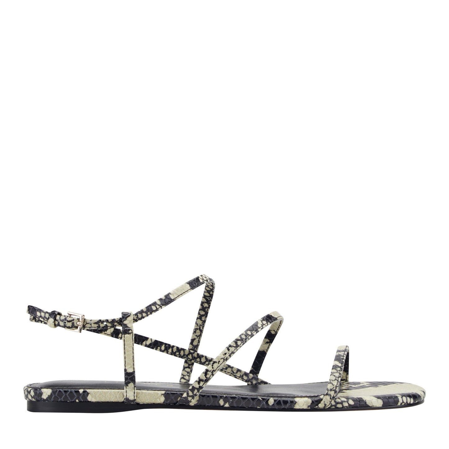 Marc Fisher Elysha Leather Flat Sandal - Snake Printed Leather