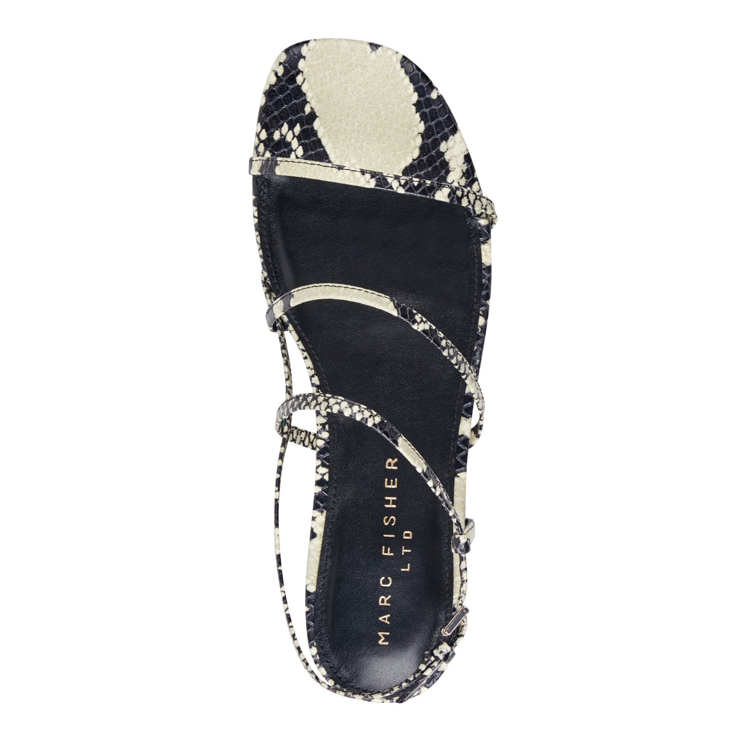 Marc Fisher Elysha Leather Flat Sandal - Snake Printed Leather