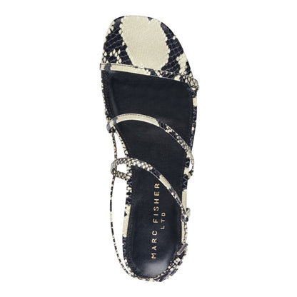 Marc Fisher Elysha Leather Flat Sandal - Snake Printed Leather