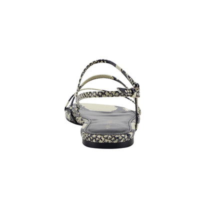 Marc Fisher Elysha Leather Flat Sandal - Snake Printed Leather