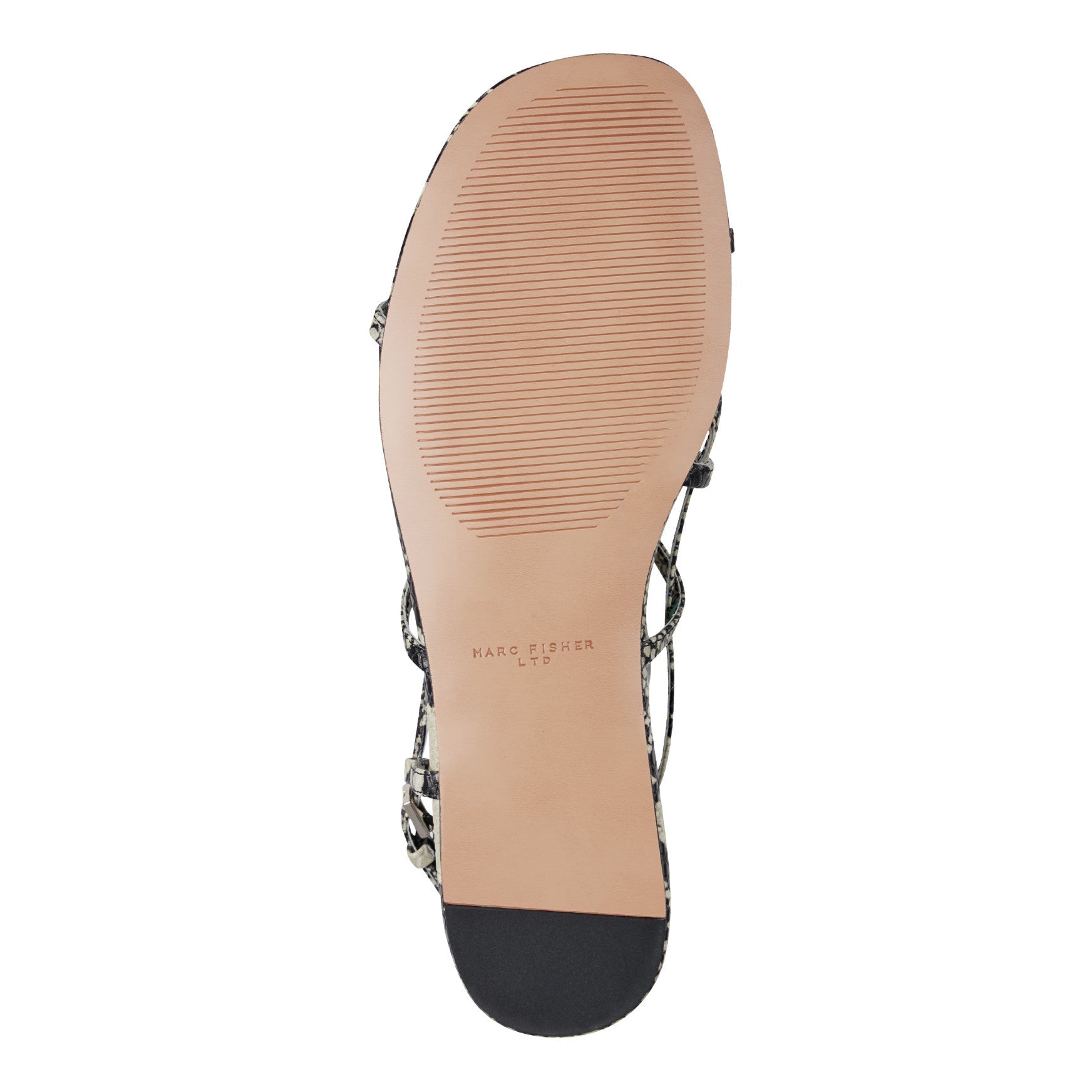 Marc Fisher Elysha Leather Flat Sandal - Snake Printed Leather