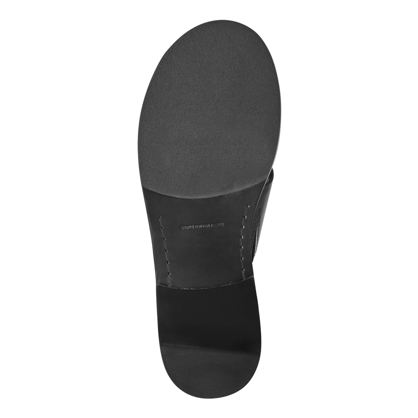 Marc Fisher Genella Flat Leather Sandal - Black Leather
