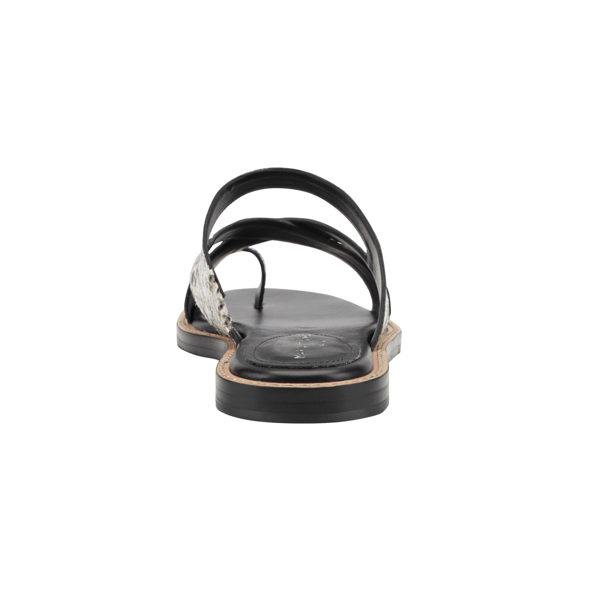 Marc Fisher Genella Flat Leather Sandal - Snake Printed Leather