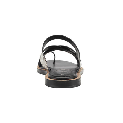 Marc Fisher Genella Flat Leather Sandal - Snake Printed Leather