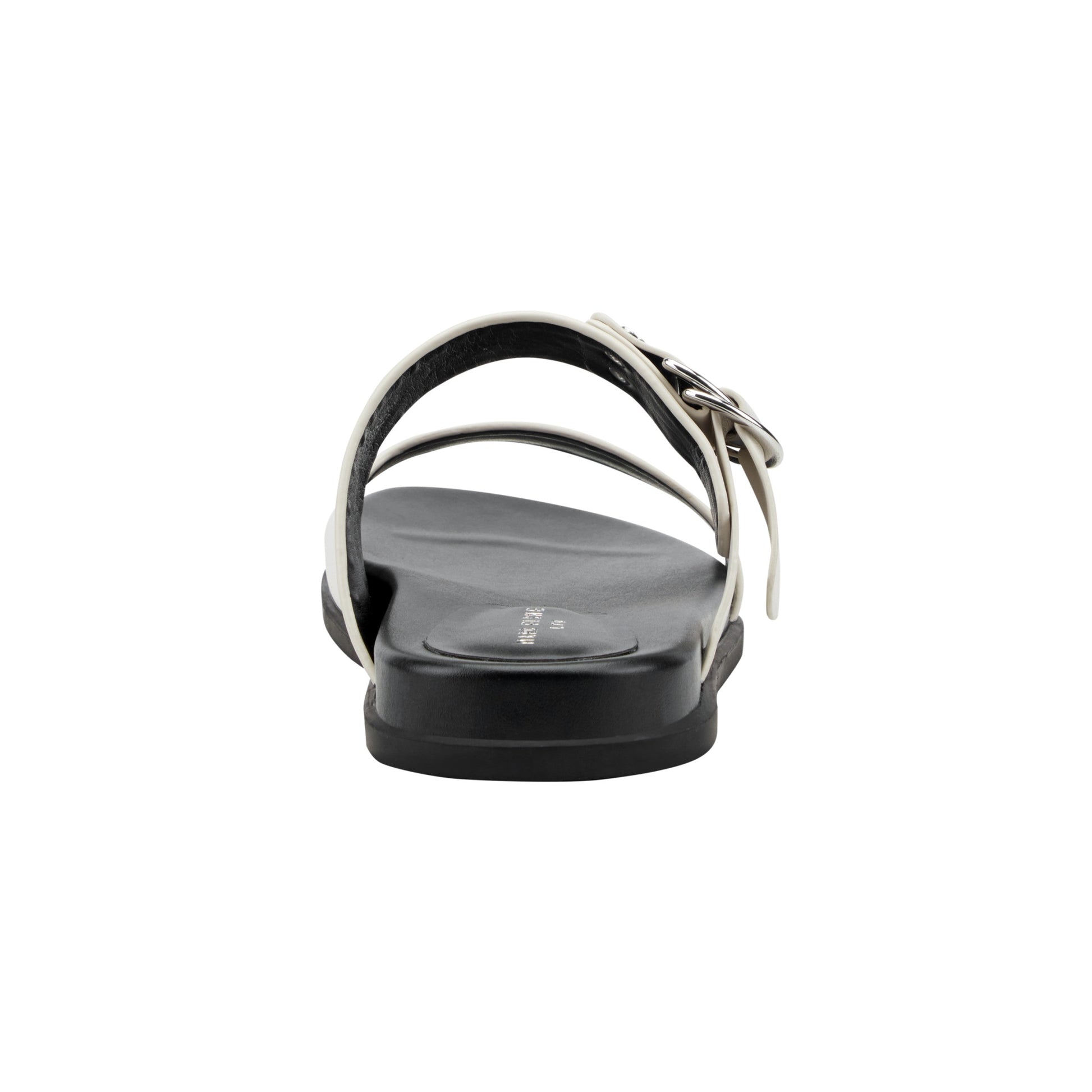 Marc Fisher Gia Flat Leather Sandal - Cream Leather