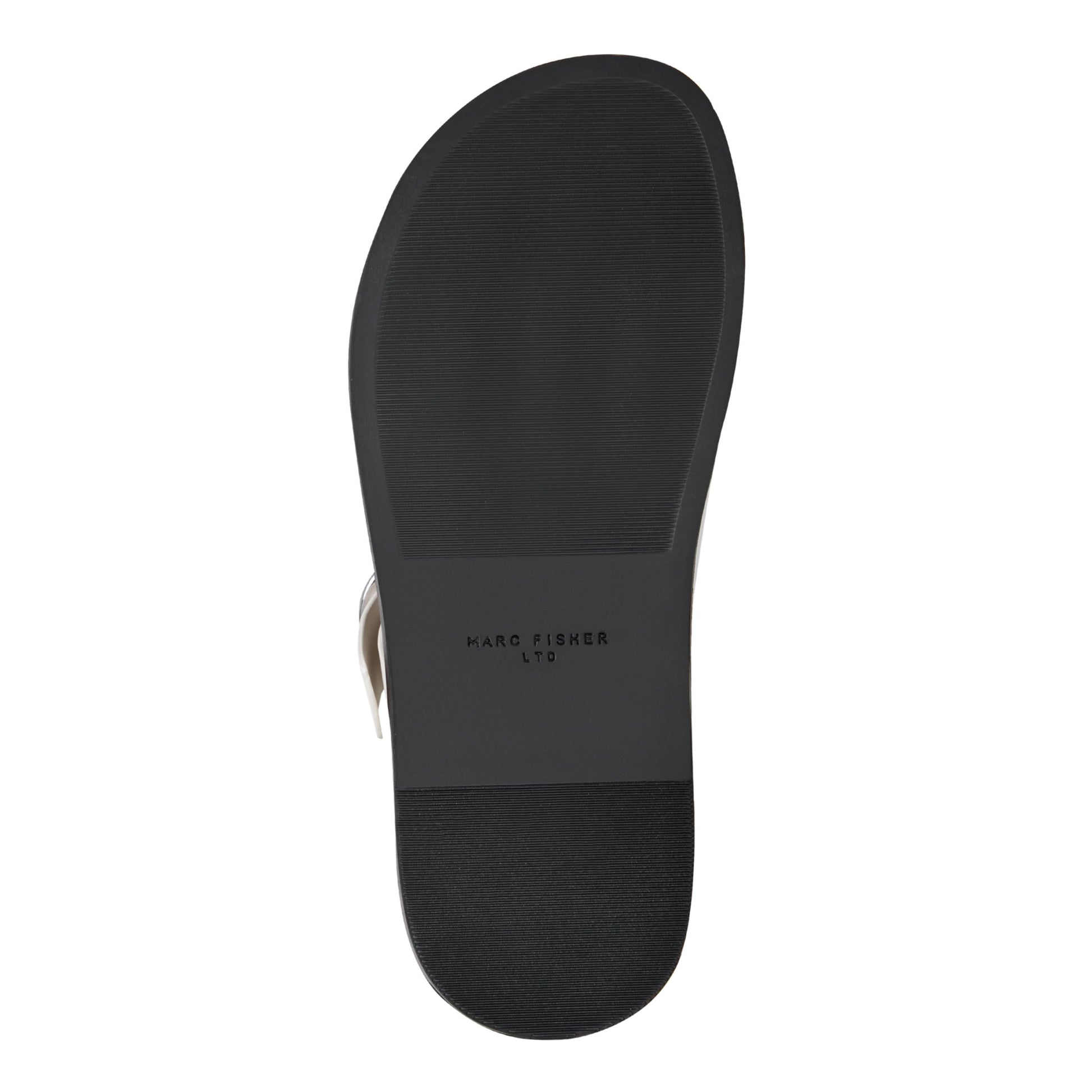 Marc Fisher Gia Flat Leather Sandal - Cream Leather