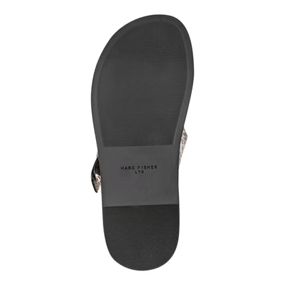 Marc Fisher Gia Flat Leather Sandal - Snake Printed Leather