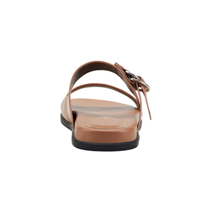 Marc Fisher Gia Flat Leather Sandal - Natural Leather