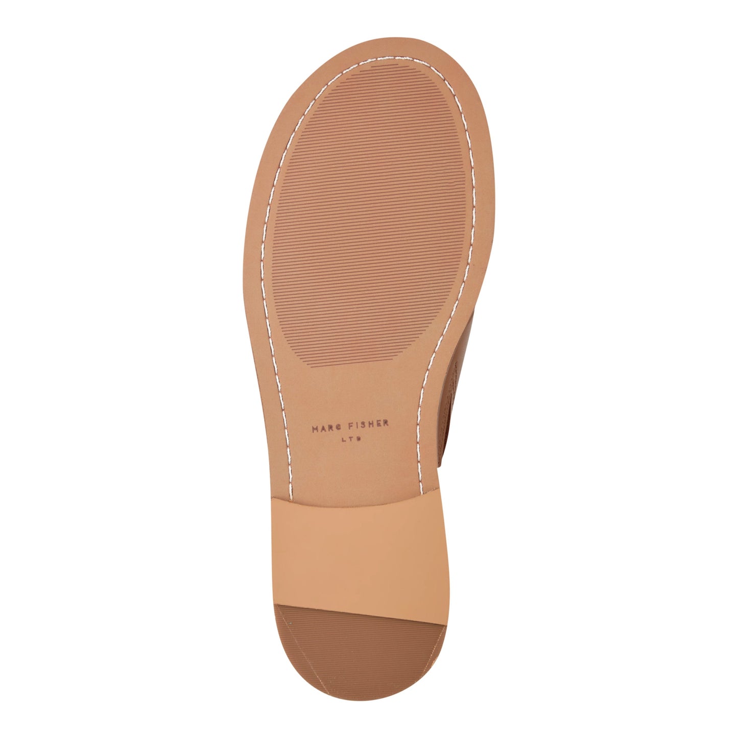 Marc Fisher Genella Flat Leather Sandal - Natural Leather