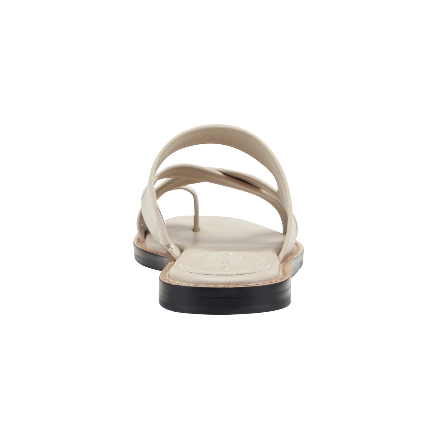 Marc Fisher Genella Flat Leather Sandal - Cream Leather