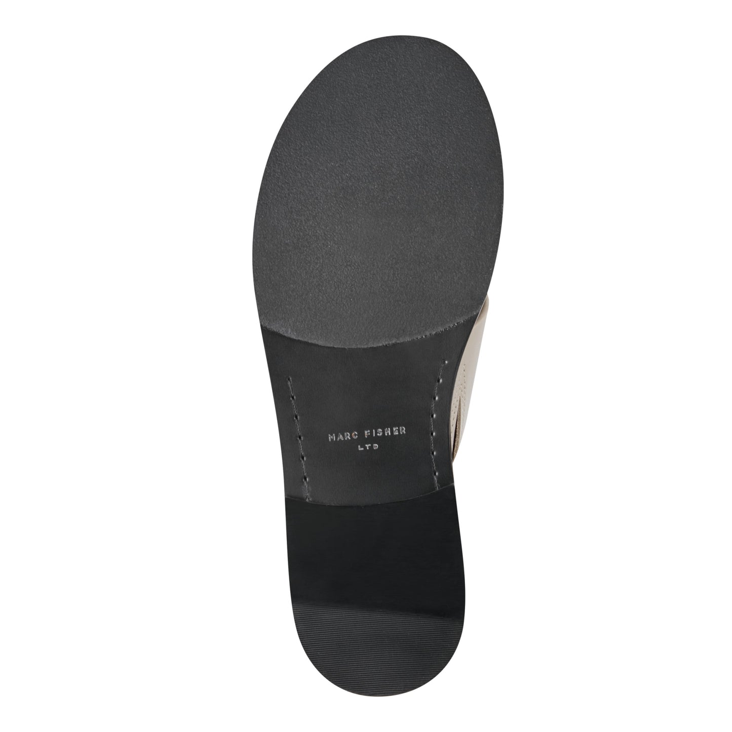 Marc Fisher Genella Flat Leather Sandal - Cream Leather