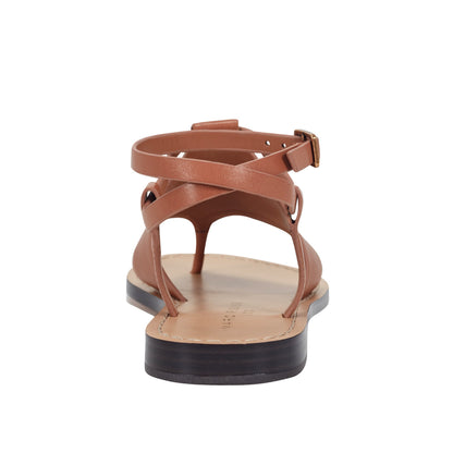 Marc Fisher Lille Thong Flat Leather Sandal - Natural Leather