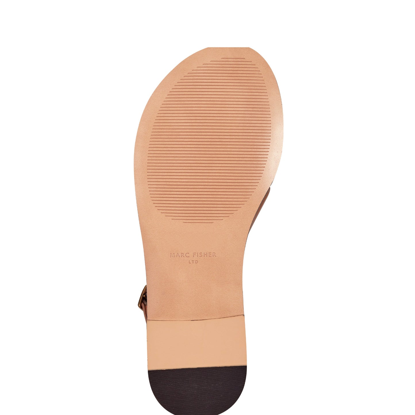 Marc Fisher Lille Thong Flat Leather Sandal - Natural Leather