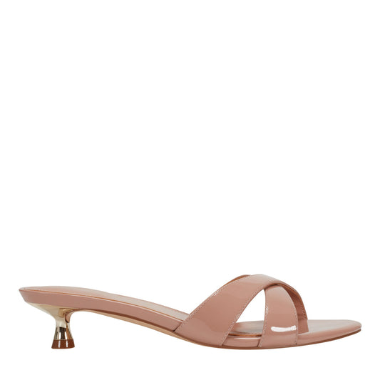 Marc Fisher Tracey Slide Dress Sandal - Natural Patent