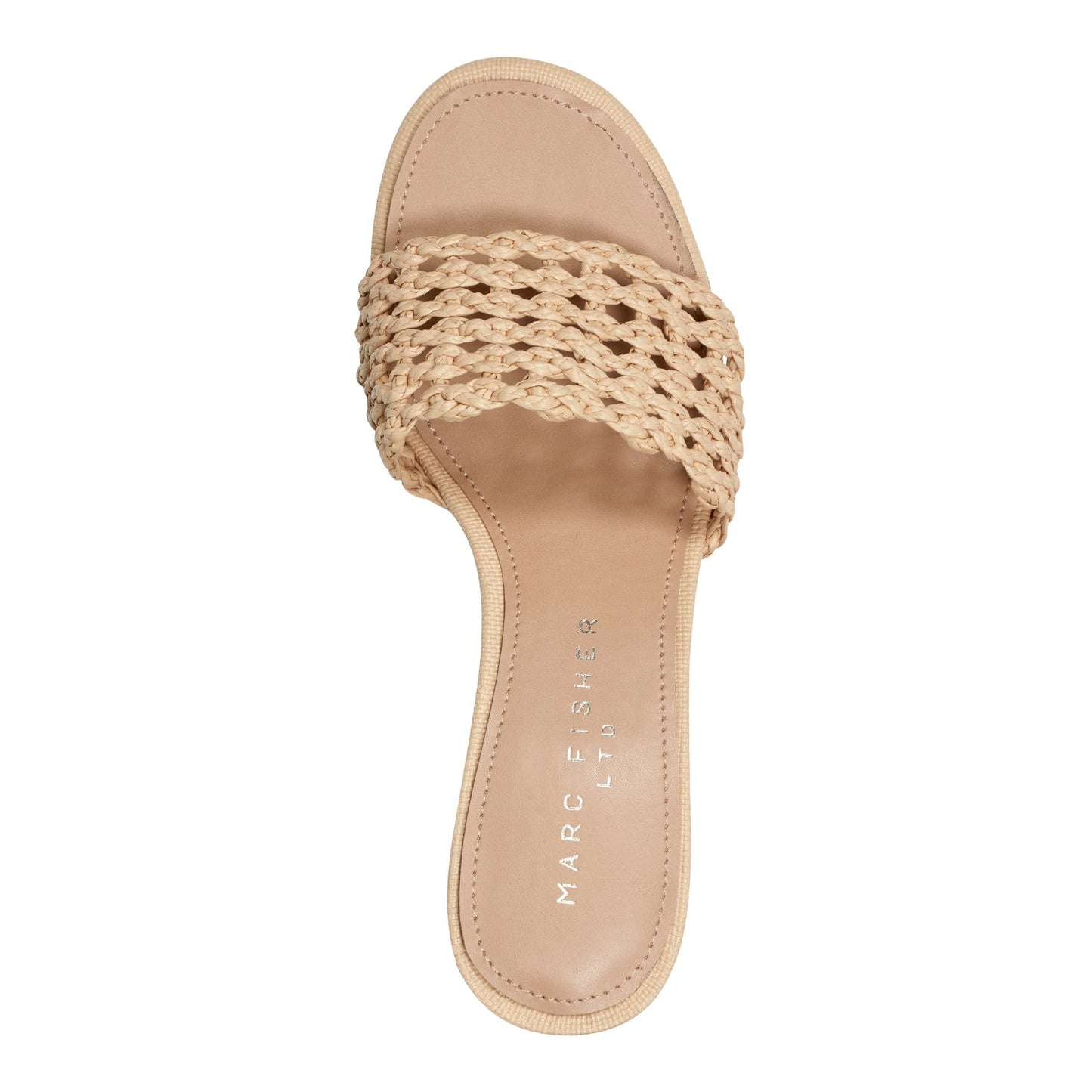Marc Fisher Jazmine Dress Slide Sandal - Natural Raffia