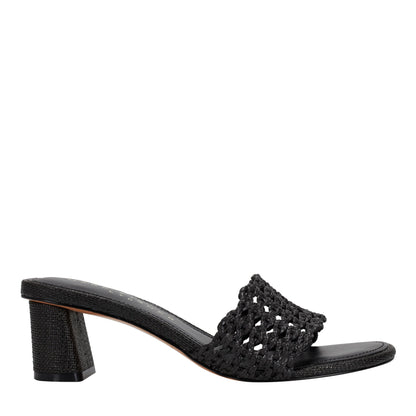 Marc Fisher Jazmine Dress Slide Sandal - Black Raffia