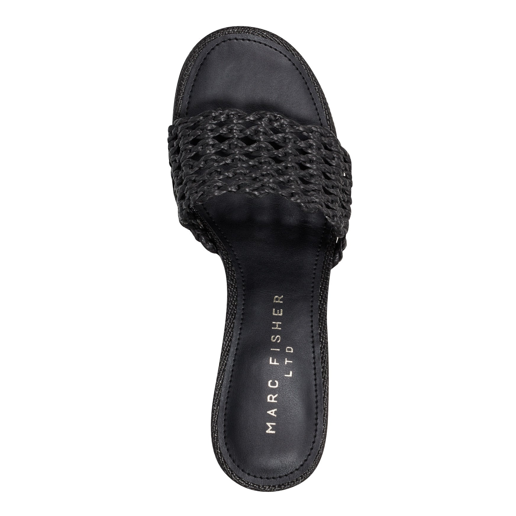 Marc Fisher Jazmine Dress Slide Sandal - Black Raffia