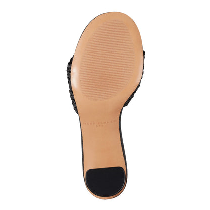 Marc Fisher Jazmine Dress Slide Sandal - Black Raffia