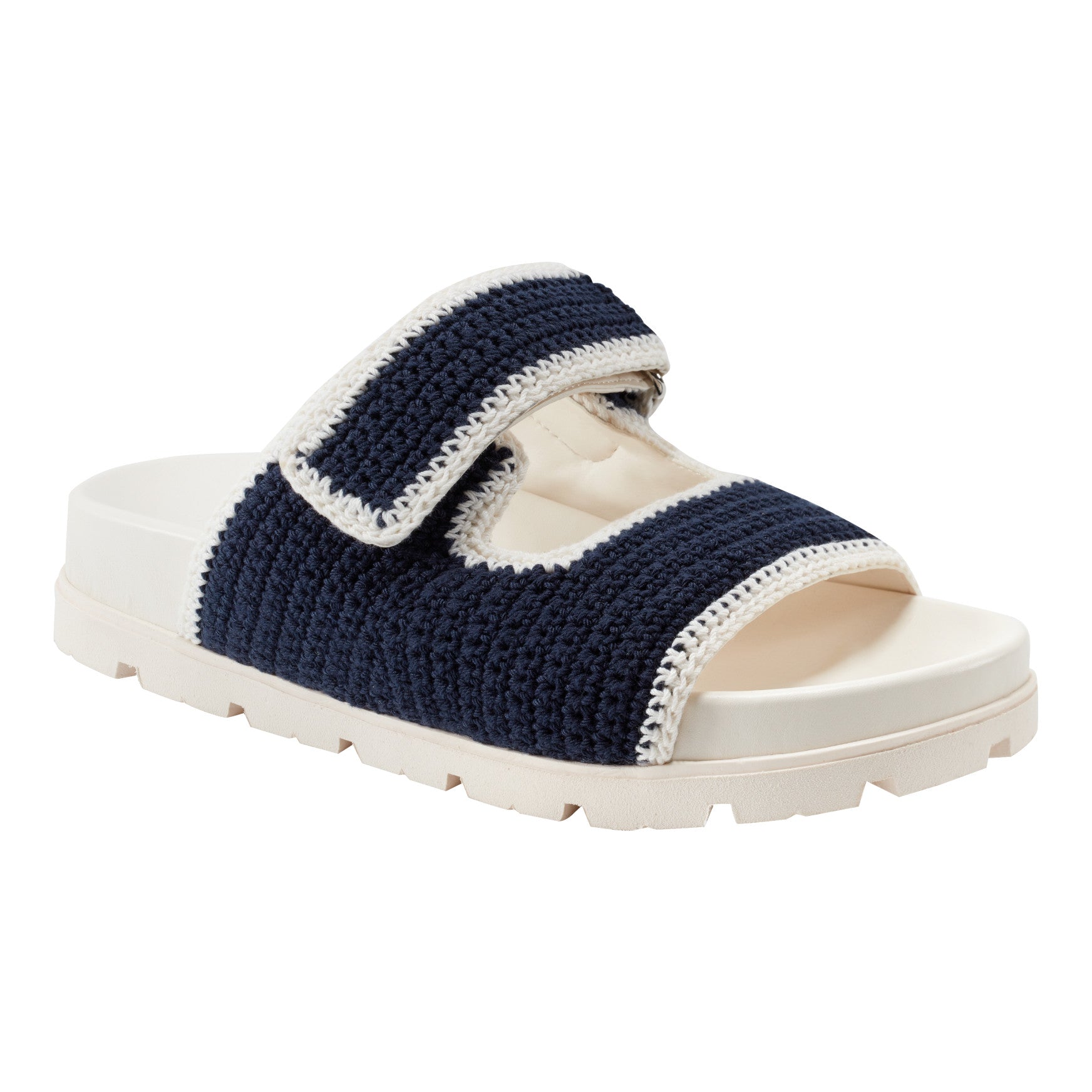 Marc Fisher Brinleys Footbed Sandal - Navy/Cream