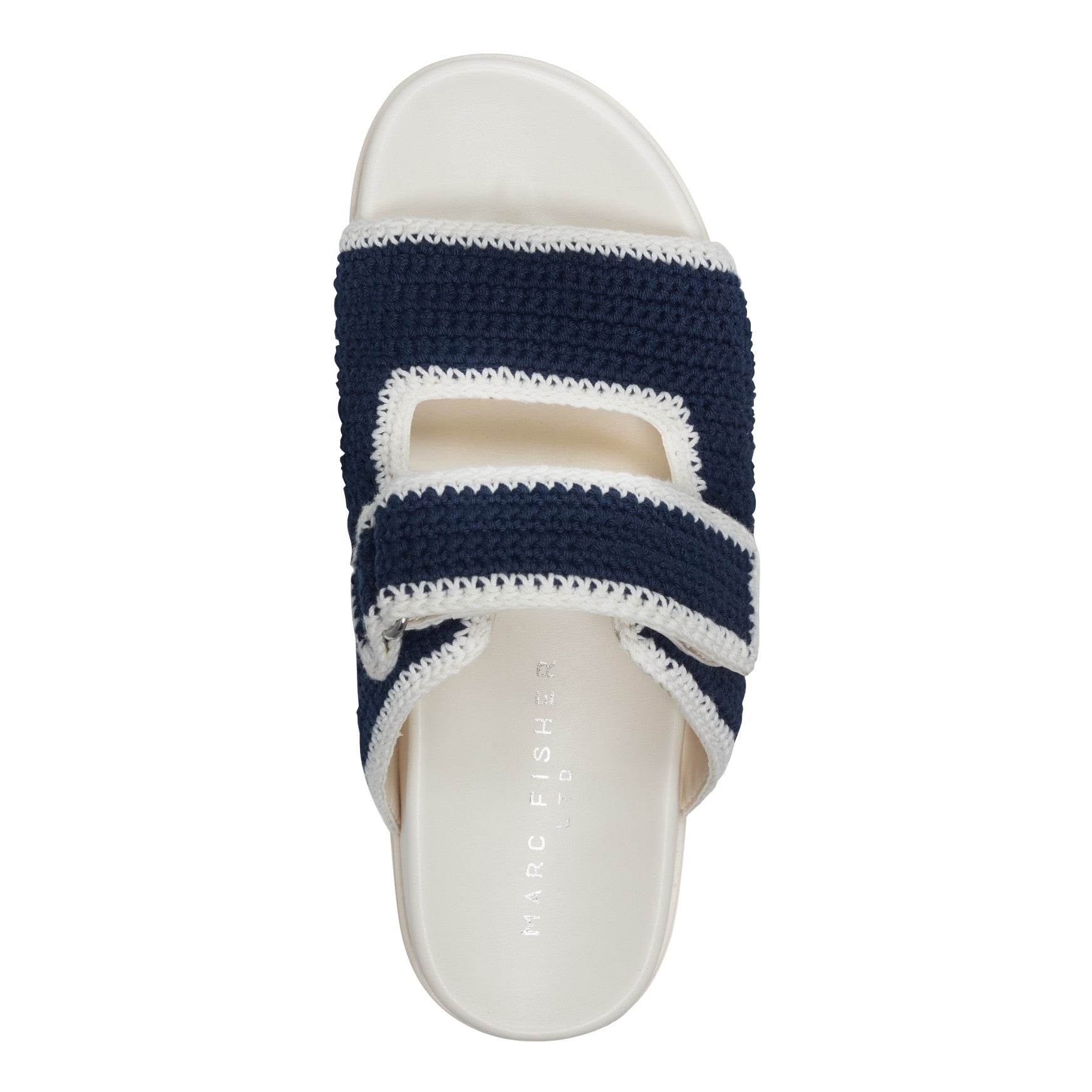 Marc Fisher Brinleys Footbed Sandal - Navy/Cream