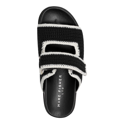 Marc Fisher Brinleys Footbed Sandal - Black/Cream