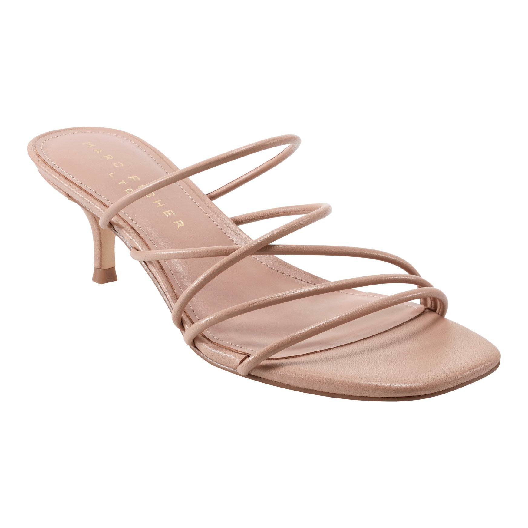 Marc Fisher Banna Strappy Leather Dress Sandal - Natural Leather
