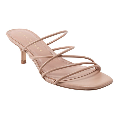Marc Fisher Banna Strappy Leather Dress Sandal - Natural Leather