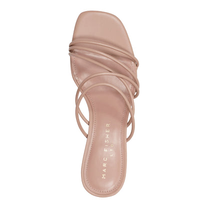 Marc Fisher Banna Strappy Leather Dress Sandal - Natural Leather