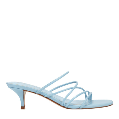 Marc Fisher Banna Strappy Leather Dress Sandal - Light Blue Leather