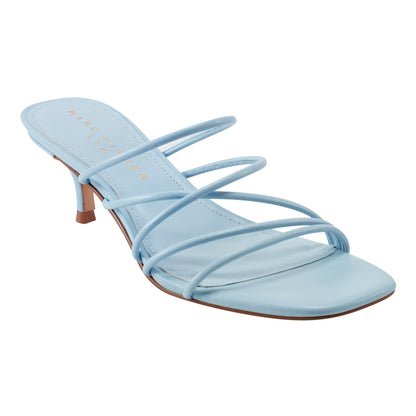 Marc Fisher Banna Strappy Leather Dress Sandal - Light Blue Leather