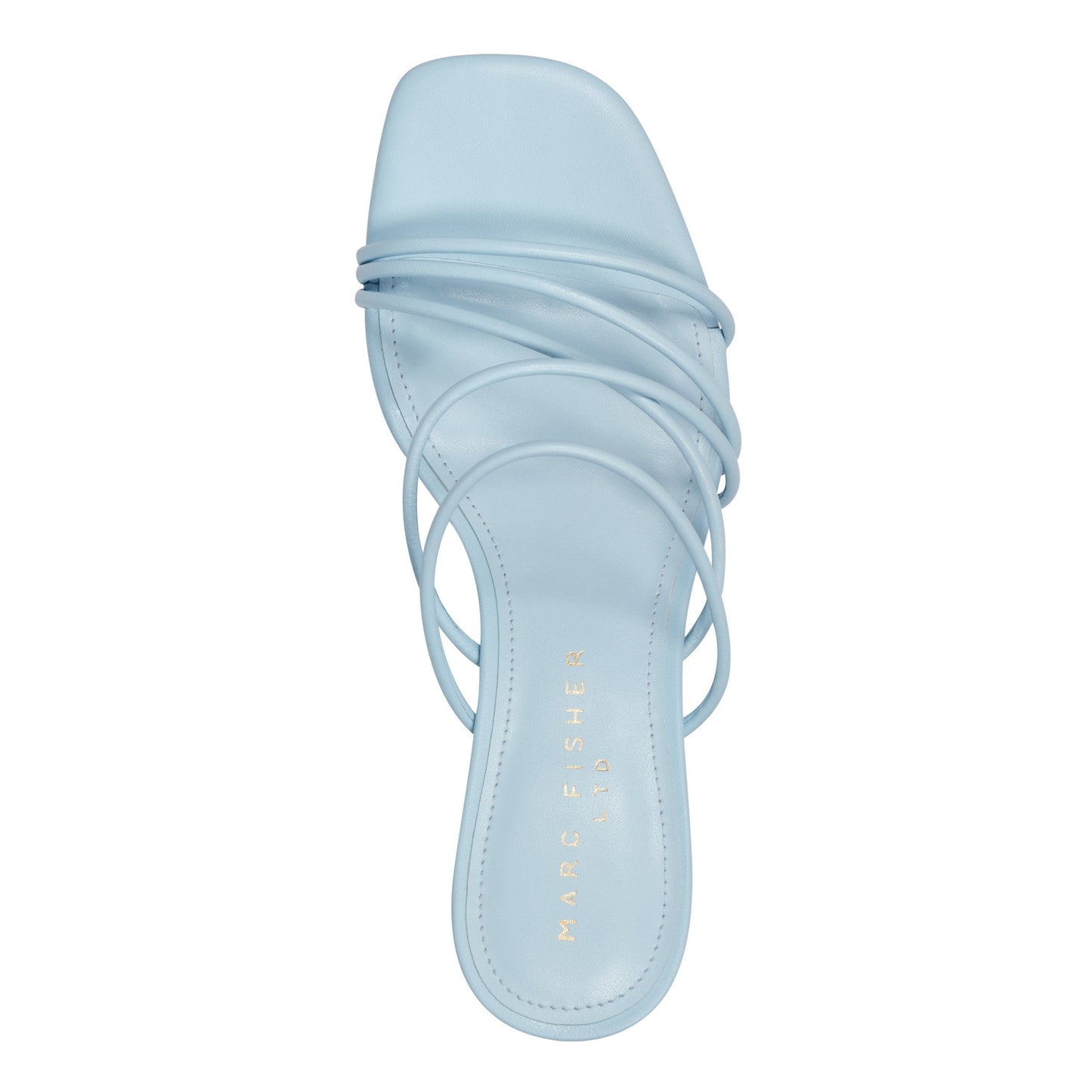 Marc Fisher Banna Strappy Leather Dress Sandal - Light Blue Leather