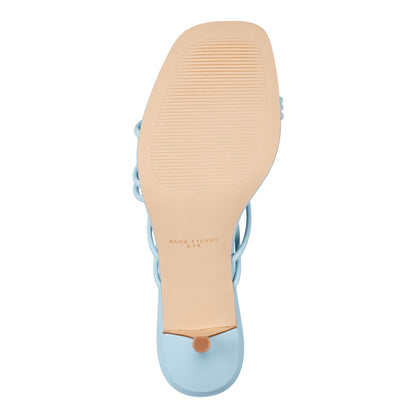 Marc Fisher Banna Strappy Leather Dress Sandal - Light Blue Leather