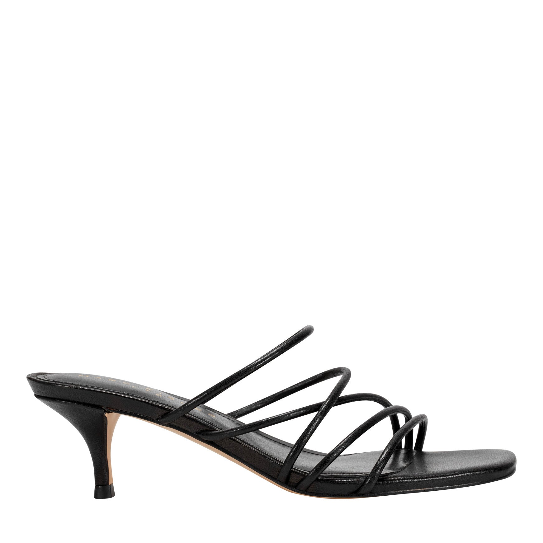 Marc Fisher Banna Strappy Leather Dress Sandal - Black Leather