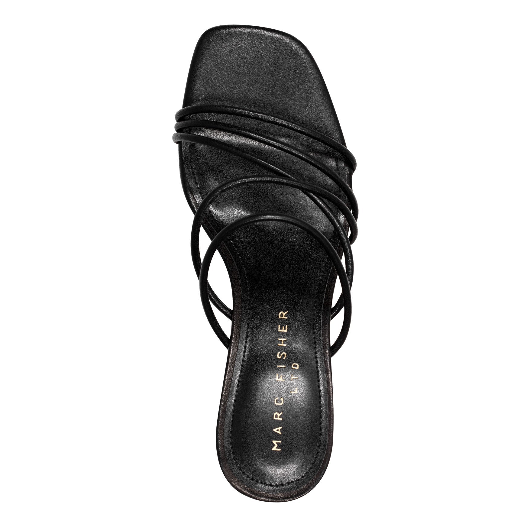 Marc Fisher Banna Strappy Leather Dress Sandal - Black Leather